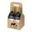 4 bottle Wine Carrier - Open Style - Smooth Natural Kraft Finish - 7" x 7" x 13-3/4" (750mL)   30/ctn - Mac Paper Supply