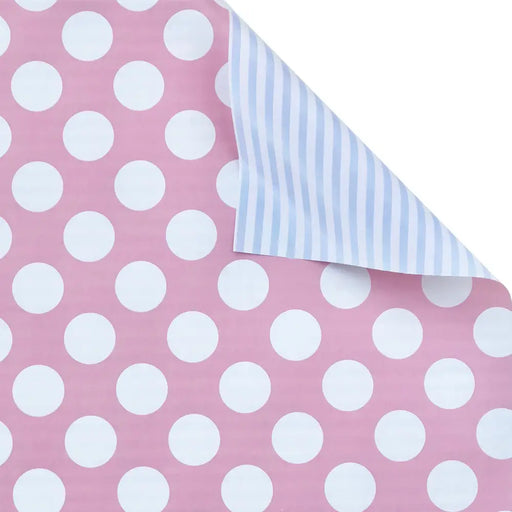 Gift Wrap - Pastel Pink Dot & Pastel Blue Stripe Matte 