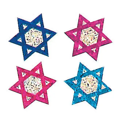 Prismatic Stickers - Judaic - Mini Stars of David - BS7584