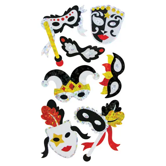 Prismatic Stickers - Party - Masquerade Masks / Bl - Wh - 