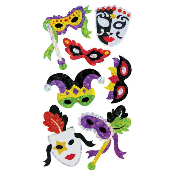 Prismatic Stickers - Party - Masquerade Masks / Multicolor -