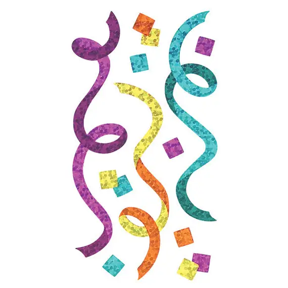Prismatic Stickers - Party - Streamers / Confetti / Teal - 