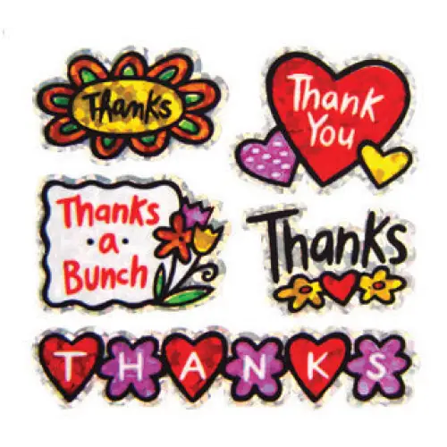 Prismatic Stickers - Party - Thank You W/ Outline - BS7283