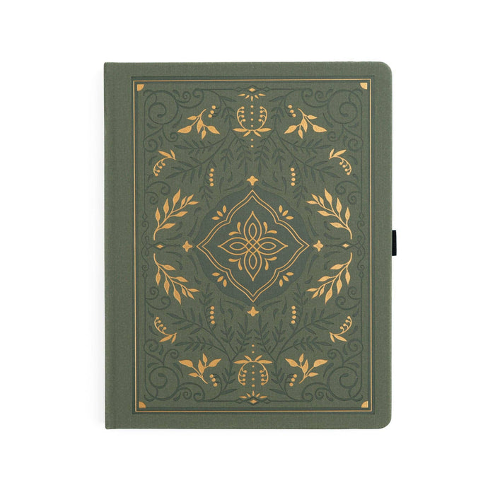 Storybook In Vintage Olive Dot Grid Notebook
