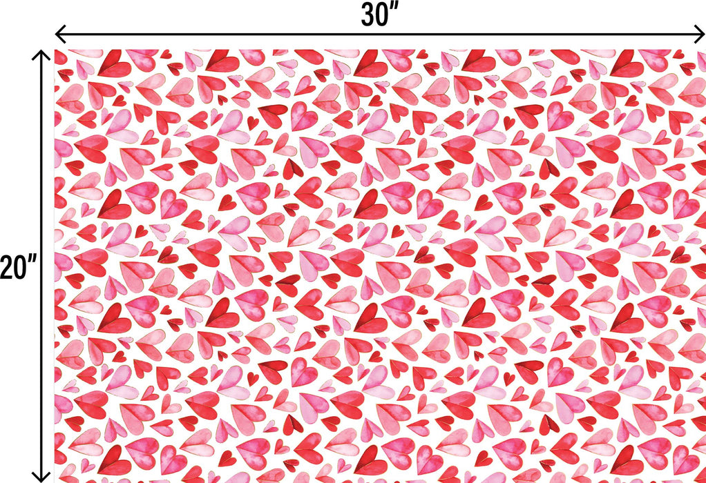 Tissue - Printed - Folded Hearts