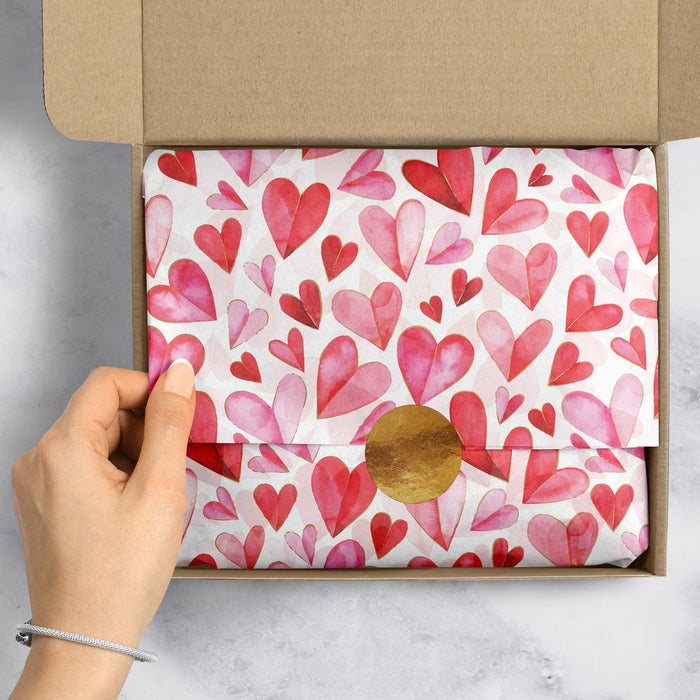 Tissue - Printed - Folded Hearts