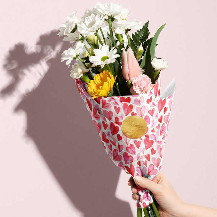 Tissue - Printed - Folded Hearts