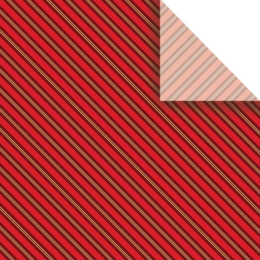 Tissue - Printed - Red & Gold Stripes