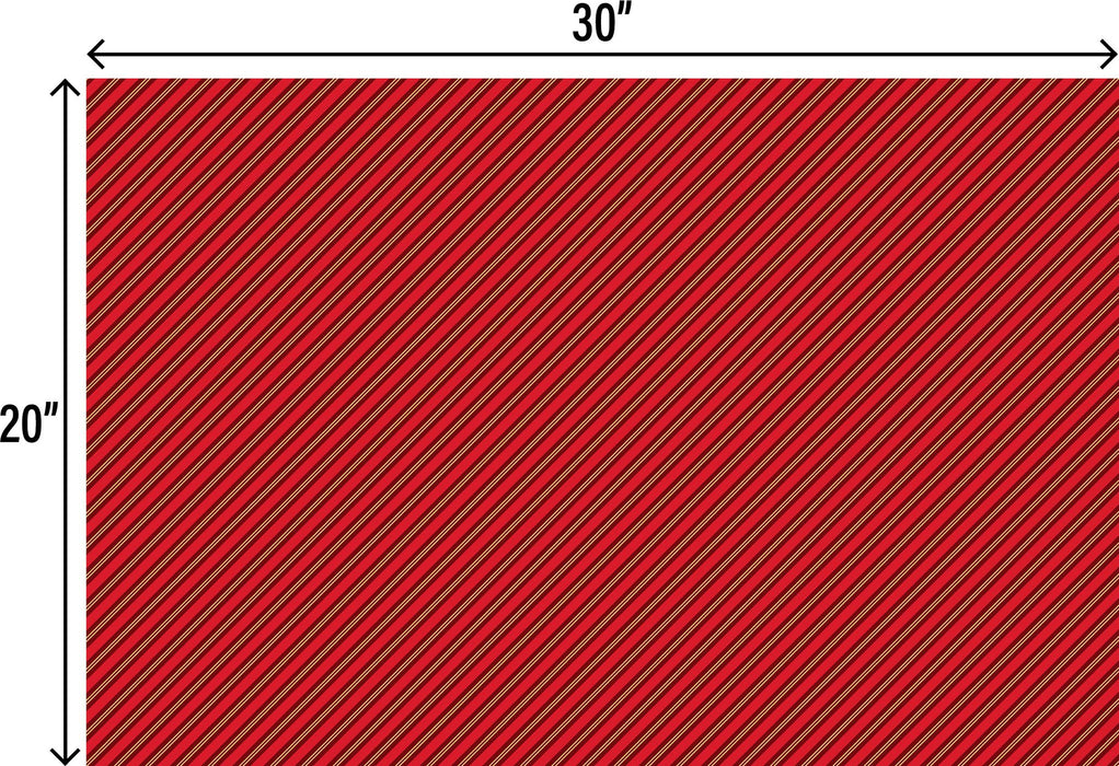 Tissue - Printed - Red & Gold Stripes
