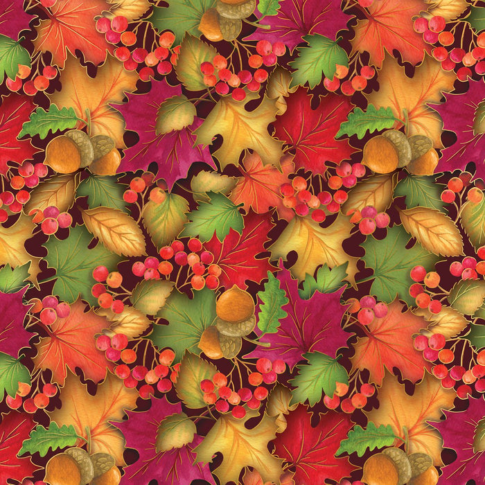 Gift Wrap - Autumn Leaves  - Recycled Fiber