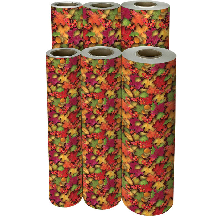 Gift Wrap - Autumn Leaves  - Recycled Fiber