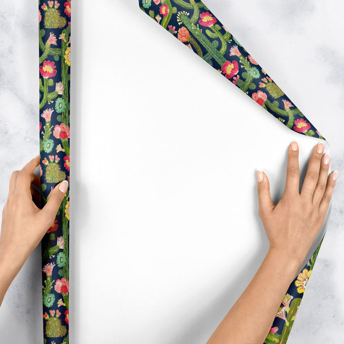Gift Wrap - Cactus Blooms  - Recycled Fiber