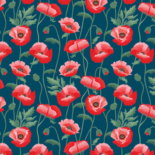 Gift Wrap - Pretty Poppies  - Recycled Fiber