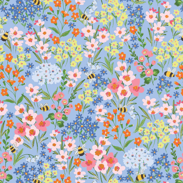 Gift Wrap - Garden Bees  - Recycled Fiber