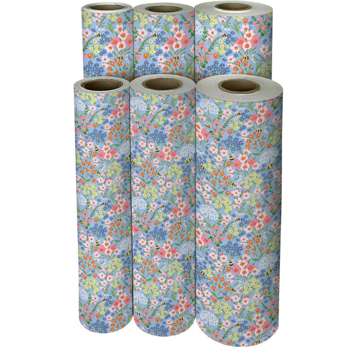 Gift Wrap - Garden Bees  - Recycled Fiber