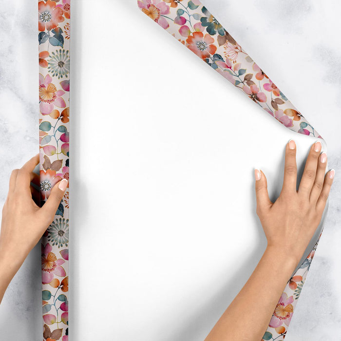 Gift Wrap - Painterly Petals - Recycled Fiber