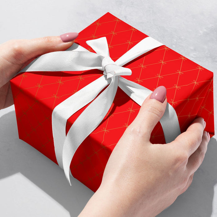 Gift Wrap - Beautiful Bows Red - Recycled Fiber