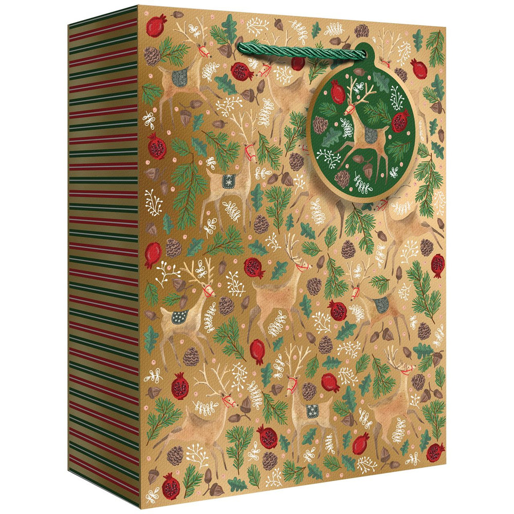 Euro Tote - Large Tote - Reindeer Tapestry Gold