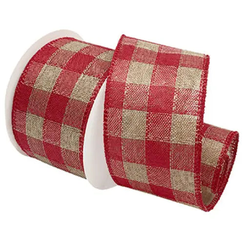 Macpaper.com - Gingham Burlap Wired Ribbon — Mac Paper Supply