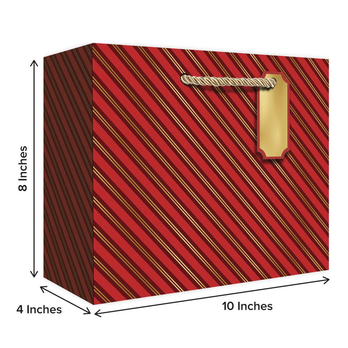 Medium Tote - Red & Gold Stripes
