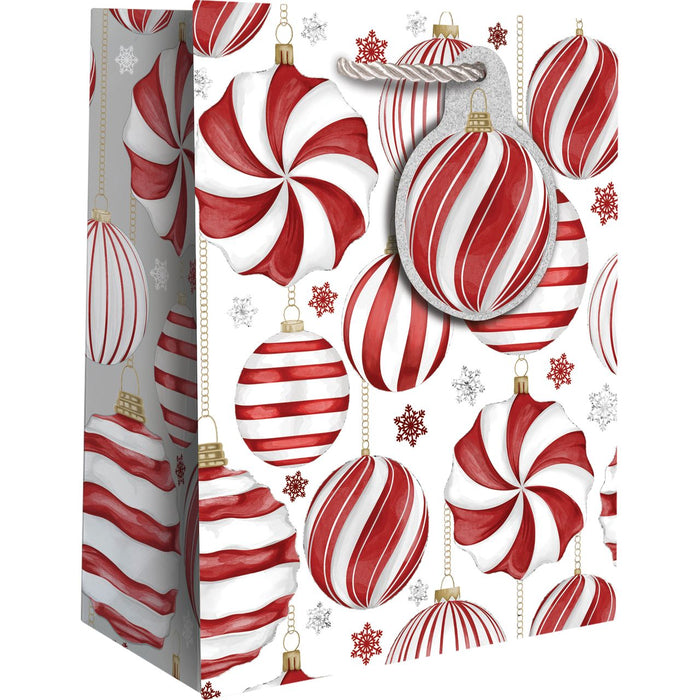 Euro Tote - Small - Red & White Ornaments