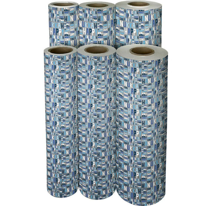 Gift Wrap - Hanukkah Greetings Silver - Recycled Fiber