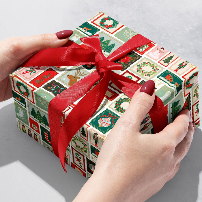 Gift Wrap - Holiday Stamps - Recycled Fiber