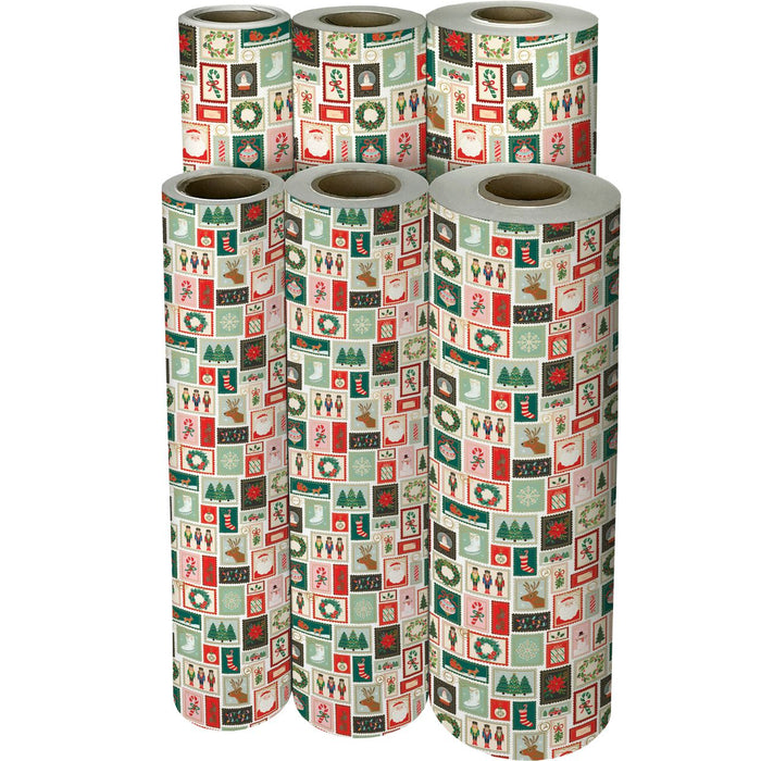 Gift Wrap - Holiday Stamps - Recycled Fiber