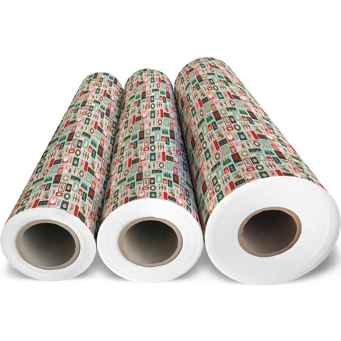 Gift Wrap - Holiday Stamps - Recycled Fiber