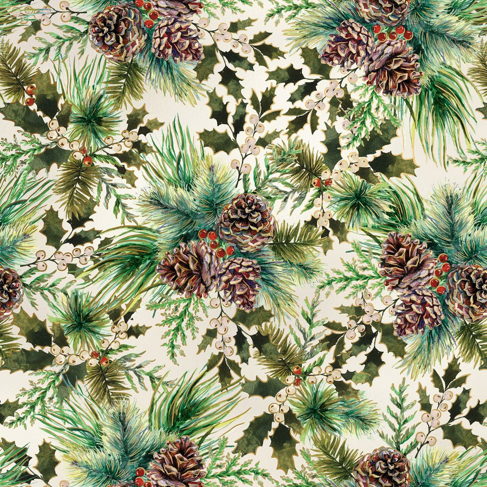 Gift Wrap - Elegant Pine Pearl - Recycled Fiber