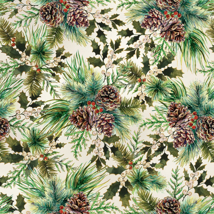 Gift Wrap - Elegant Pine Pearl - Recycled Fiber