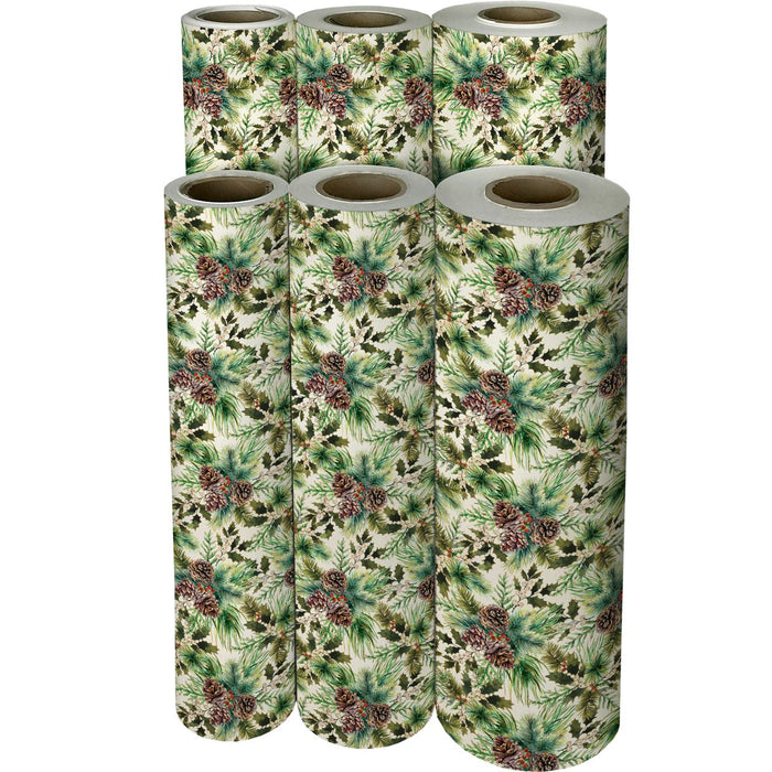 Gift Wrap - Elegant Pine Pearl - Recycled Fiber