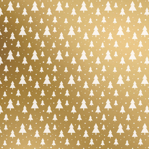 Gift Wrap - Modern Trees Gold - Recycled Fiber