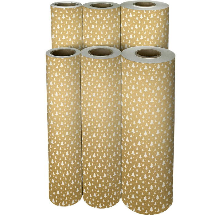 Gift Wrap - Modern Trees Gold - Recycled Fiber