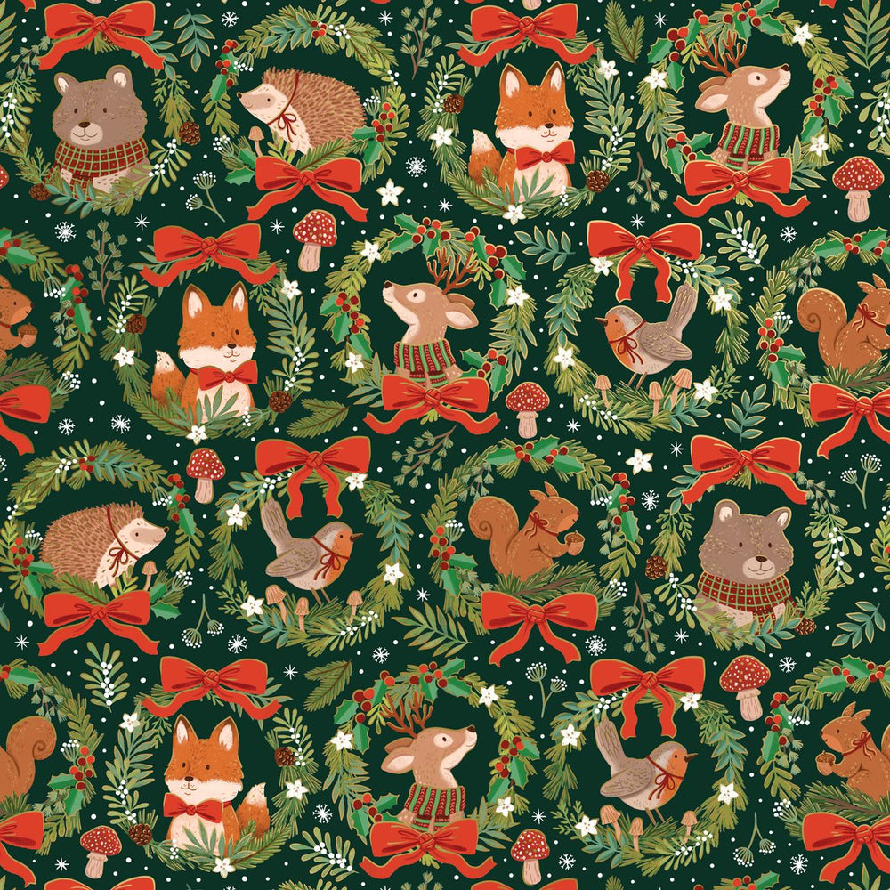 Gift Wrap - Woodland Wreaths - Recycled Fiber
