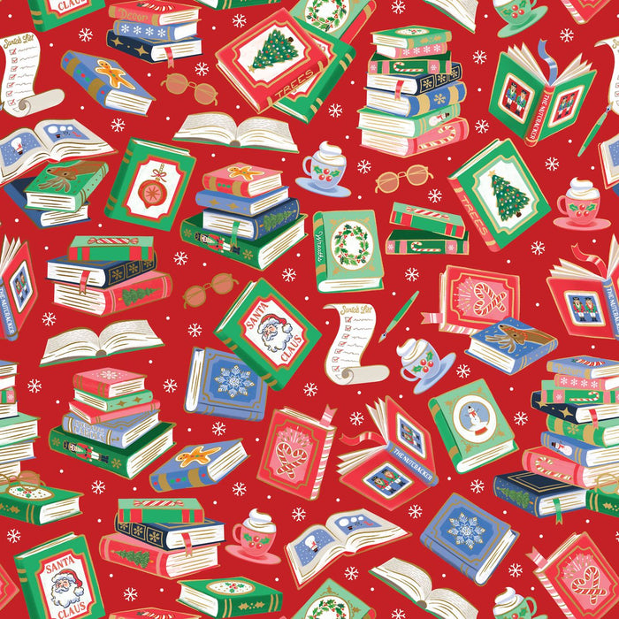 Gift Wrap -  Santa's Library - Recycled Fiber