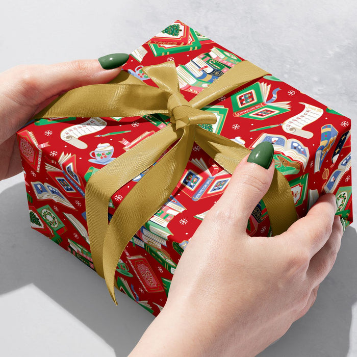 Gift Wrap -  Santa's Library - Recycled Fiber