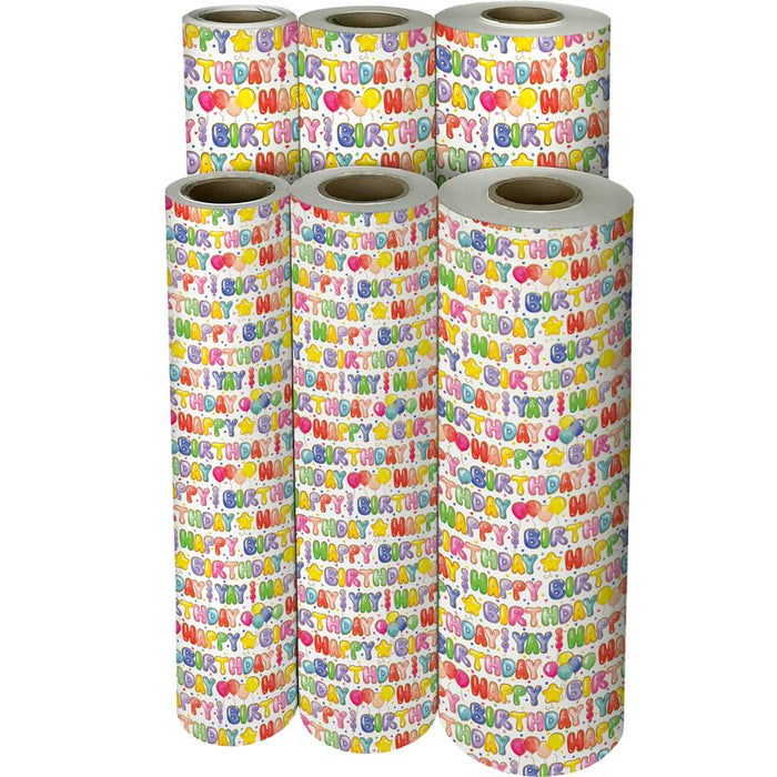 Gift Wrap - Balloon Letters - Recycled Fiber