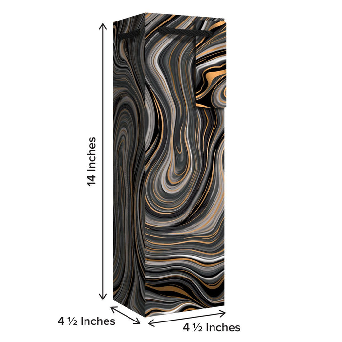 Bottle Tote  - Marbleized Black
