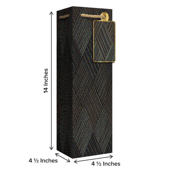 Bottle Tote  - Abstract Argyle