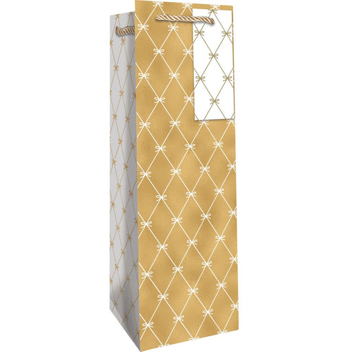 Bottle Tote - Beautiful Bows Gold - 6 Count - BT227