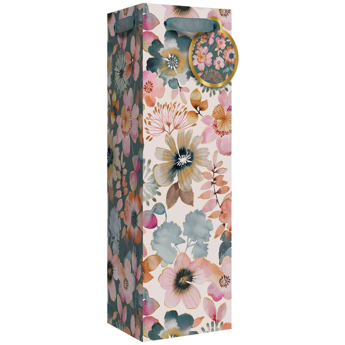 Bottle Tote - Painterly Petals - 6 Count - GBB262