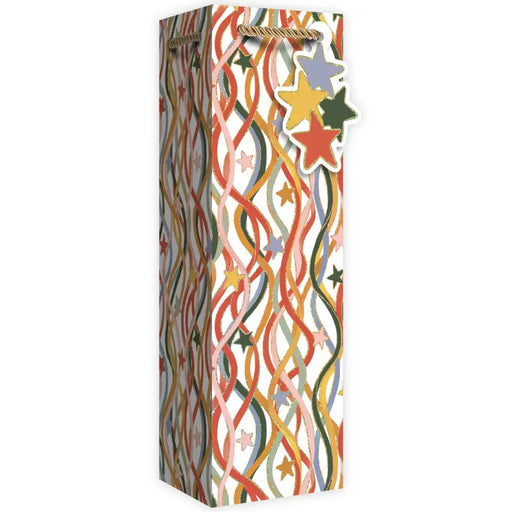 Bottle Tote With Tissue - Celebration Streamers Retro - 6