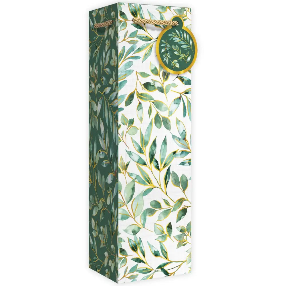 Bottle Tote With Tissue - Elegant Leaves - 6 Count - TGBB464