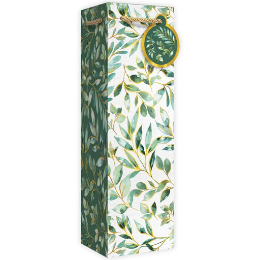 Bottle Tote With Tissue - Elegant Leaves - 6 Count - TGBB464
