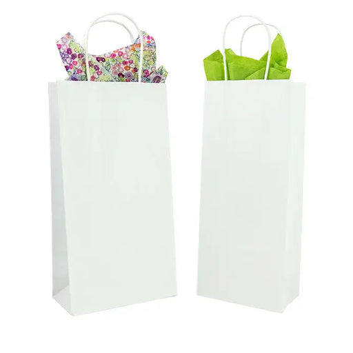 Bottle - White Kraft Shopping Bags - SH-WINK