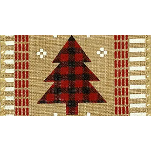 Buffalo Plaid Trees Wired Ribbon - 7458.60/10-609