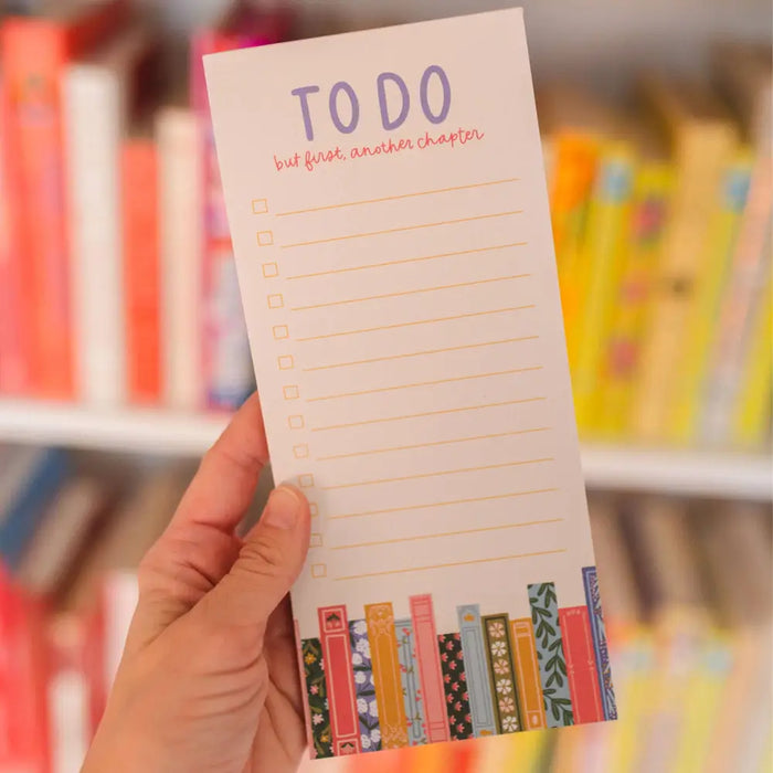 But First Another Chapter Bookshelf To-Do 4x9 Notepad