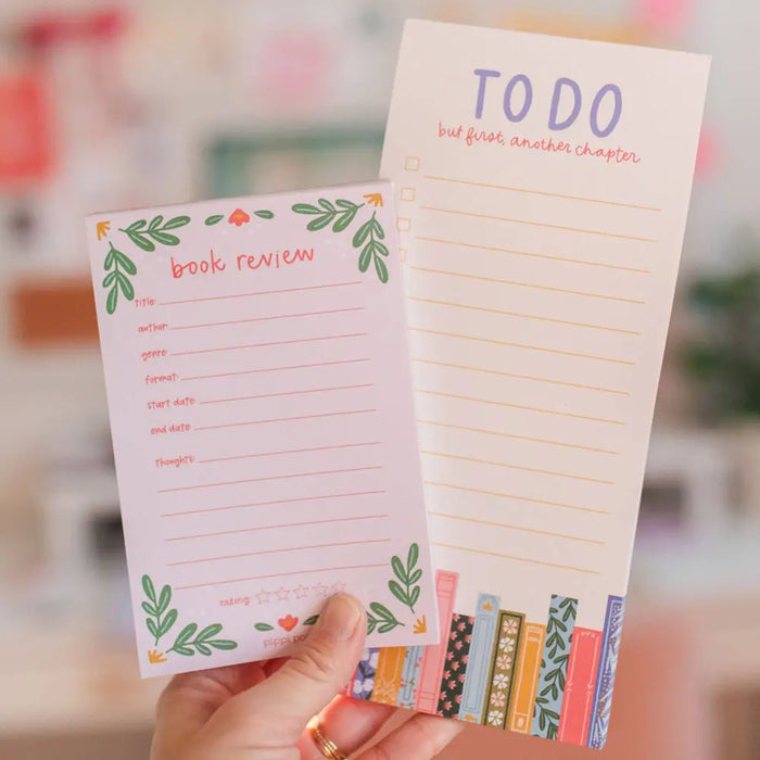 But First Another Chapter Bookshelf To-Do 4x9 Notepad