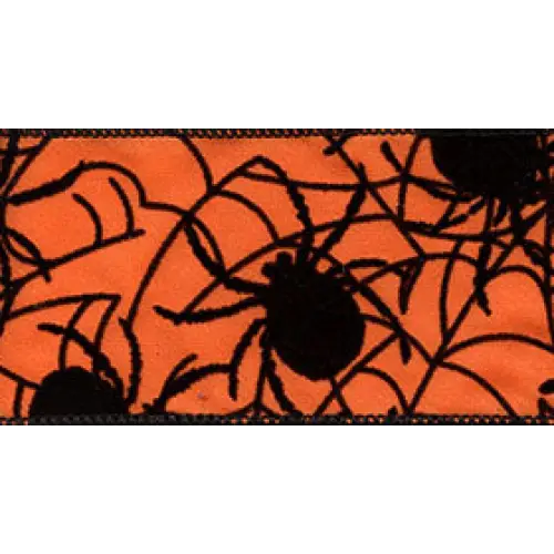 Cobwebs Wired Ribbon - Orange - 7798.60/10-620